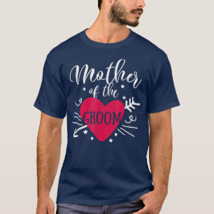 Camiseta Mãe Do Noivo Coração de Seta Casamento e Bacharel