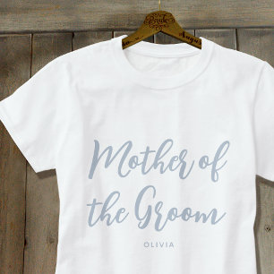 Camiseta Mãe do Noivo Costume de Casamento Azul Poeirento