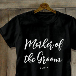 Camiseta Mãe do Noivo Costume de Casamento Preto Branco