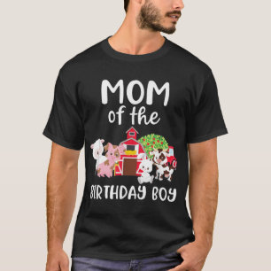 Camiseta Mãe Do Parto De Aniversário Da Fazenda De Meninos