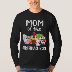 Camiseta Mãe Do Parto De Aniversário Da Fazenda De Meninos