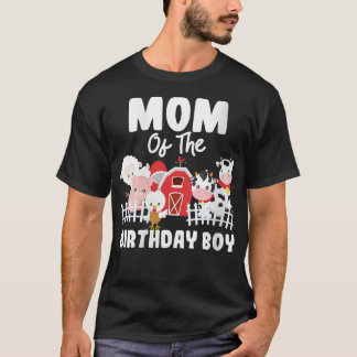Camiseta Mãe Do Parto De Aniversário Da Fazenda De Meninos 