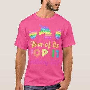 Camiseta Mãe do Pop de Aniversário Garota Unicórnio Coração