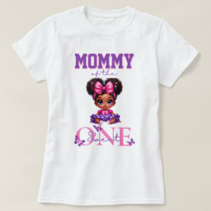 Camiseta Mãe do primeiro aniversario da Garota Afro