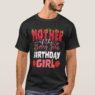 Camiseta Mãe do Primeiro Aniversário da Menina Morango
