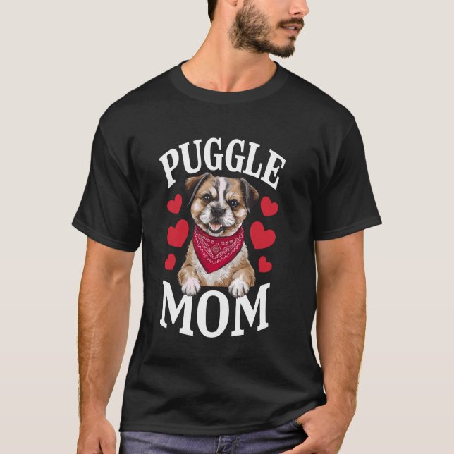 Camiseta Mãe do Puggle, Mamãe Cachorra (Frente)