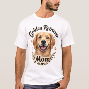 Camiseta Mãe do Retriever Dourado Vintage Tipografia Amante