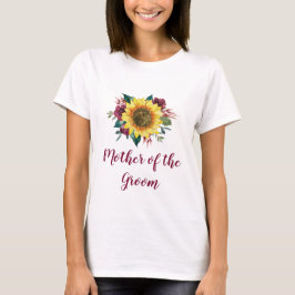 Camiseta Mãe do Rosa da Groom Floral Sunflower Burgundy