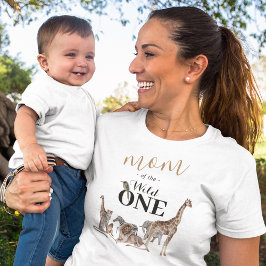 Camiseta Mãe do Safari Selvagem Primeiro Aniversário