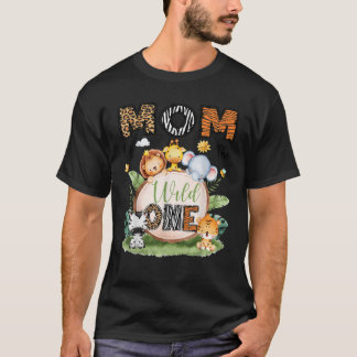 Camiseta Mãe Do Selvagem 1º Aniversário Menino Safari Flore