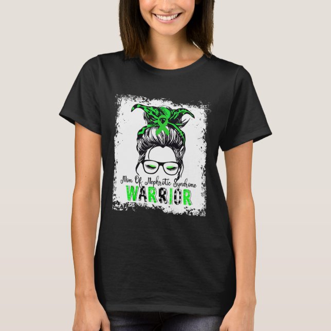 Camiseta Mãe Do Síndrome Nefrótico Guerreiro Fita Verde Mãe (Frente)