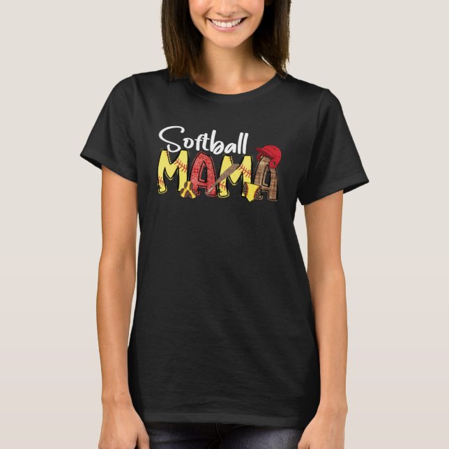 Camiseta Mãe do Softball Dia da Mãe A Melhor Mãe Da Vida De (Frente)