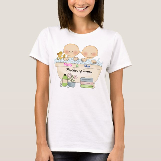 Camiseta Mãe do t-shirt dos gêmeos (Frente)