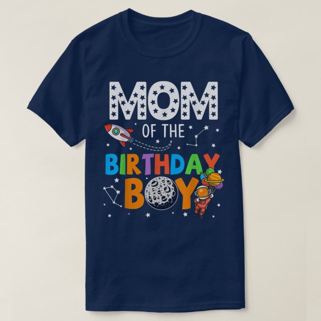 Camiseta Mãe do Tema Espacial do Astronauta de Astronauta d (Frente do Design)