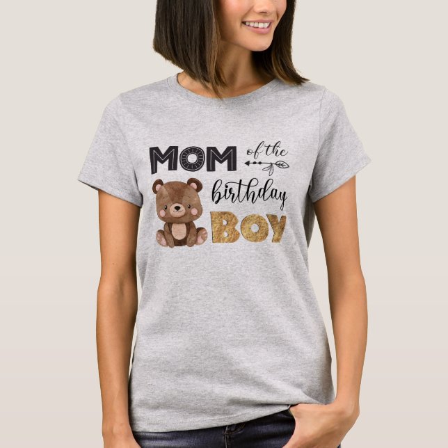 Camiseta Mãe do Urso Bebê do Aniversário (Frente)
