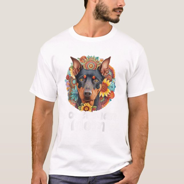Camiseta Mãe Doberman Dia das Mães Cachorro (Frente)