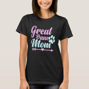 Camiseta Mãe Dogue Alemão Mamãe Mulheres Meninas Fofo
