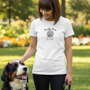 Camiseta Mãe Doodle Estabelecida Rascunho Preto