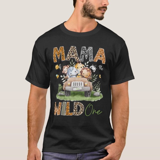 Camiseta Mãe dos Animais Safari Selvagens de Um primeiro an (Frente)