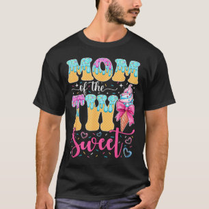 Camiseta Mãe Dos Dois Doce Menina De 2 Anos De Idade Sorvet