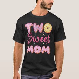 Camiseta Mãe Dos Dois Doces 2º Aniversário Donut Menina Fes
