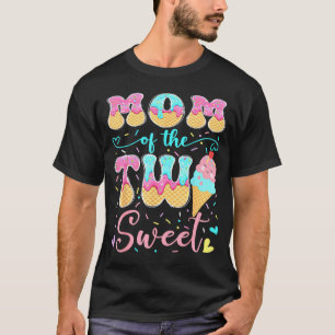 Camiseta Mãe dos dois doces 2 anos de idade menina sorvete