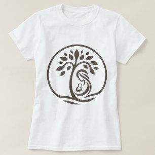 Camiseta Mãe e Árvore bebê Khaki Silhouette Birth, presente