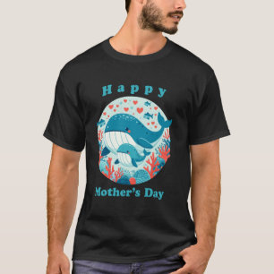 Camiseta Mãe E Bebê Baleia Feliz Dia Das Mães Mamãe Esposa