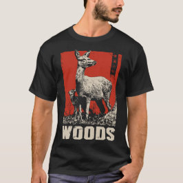 Camiseta Mãe e Bebê Deers na Floresta | Ukiyo-e