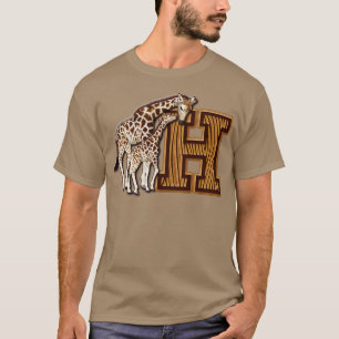 Camiseta Mãe e Bebê Girafa Monograma H