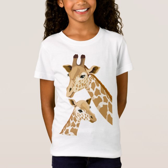 Camiseta Mãe e Bebê Girafas Crianças T Shirts (Frente)