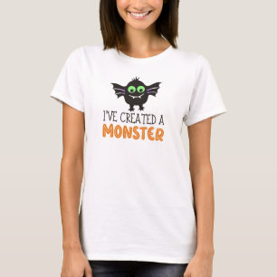 Camiseta Mãe e bebê lindos monstros do Dia das Bruxas