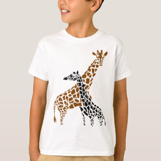Camiseta Mãe e criança do girafa