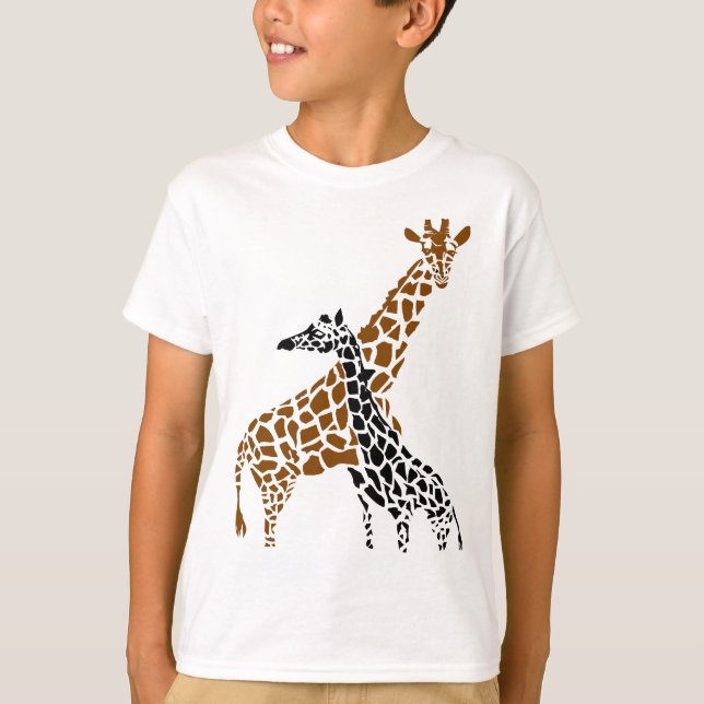 Camiseta Mãe e criança do girafa (Frente)
