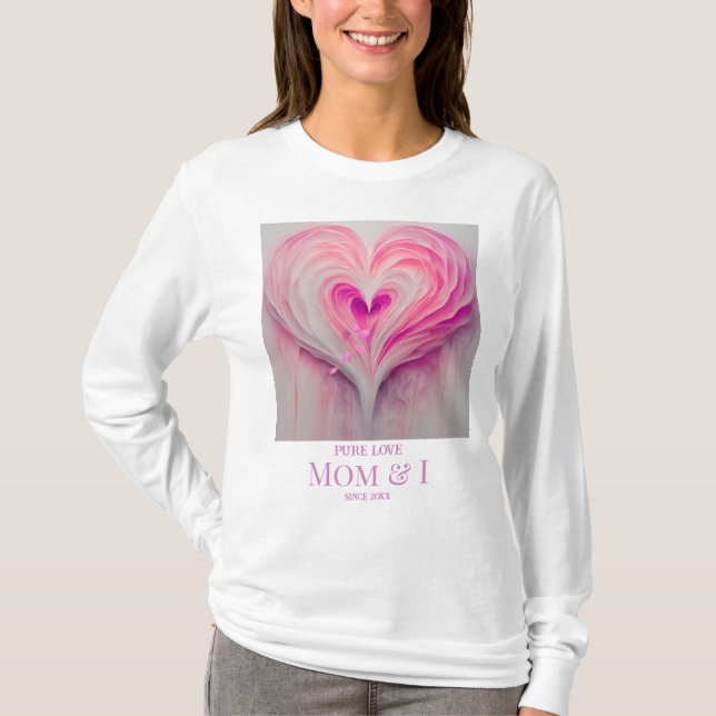 Camiseta Mãe e eu personalizados de "Amor Puro" (Frente)