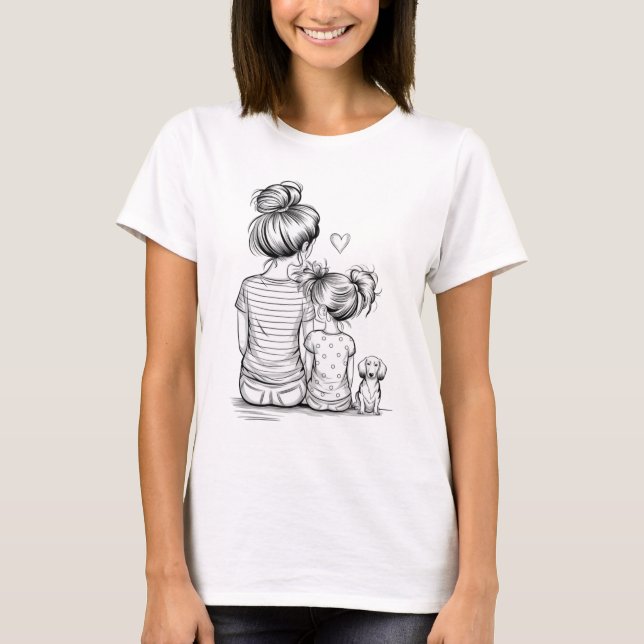 Camiseta Mãe e Filha A-Line Arte ShirterFamily Bond (Frente)