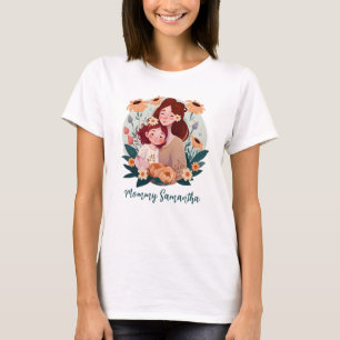 Camiseta Mãe e Filha Adoráveis - Quadro Floral (3)