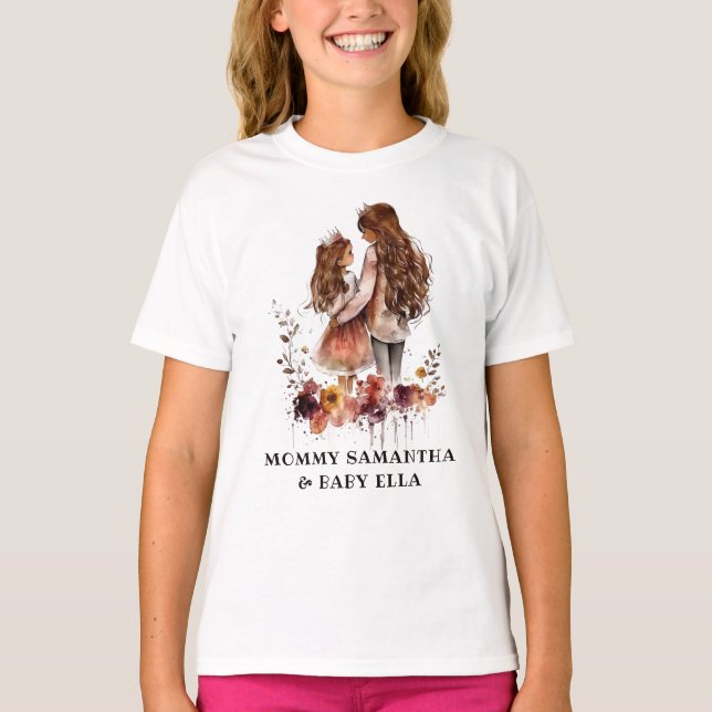 Camiseta Mãe e Filha de Aquarela (1) (Frente)