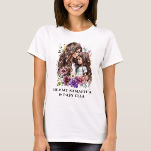 Camiseta Mãe e Filha de Aquarela (4)