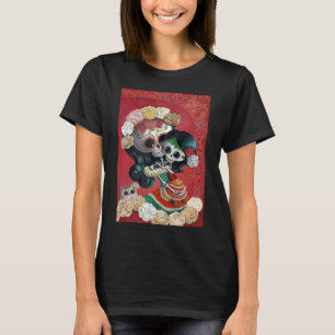 Camiseta Mãe e filha de Diâmetro de Los Muertos Esqueleto