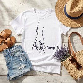 Camiseta Mãe e Filho de Mãos Dadas Personalizado