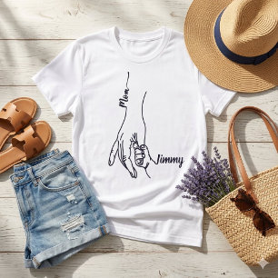 Camiseta Mãe e Filho de Mãos Dadas Personalizado
