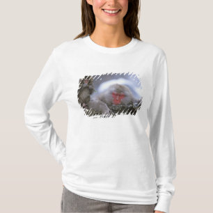 Camiseta Mãe e filhote de Macaco da Neve, Jigokudani, Nagan