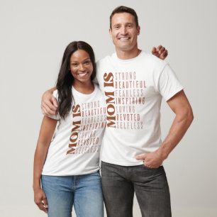 Camiseta Mãe É Forte Bonita Destemida Inspiradora Amorosa