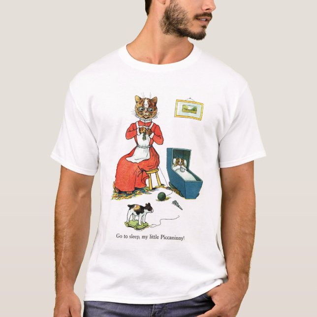 Camiseta Mãe e Gato Bebê, Louis Wain (Frente)