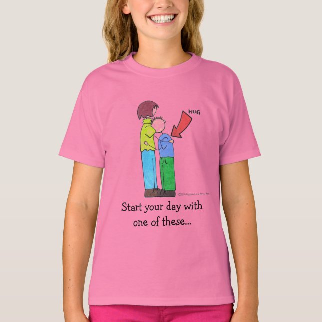 Camiseta Mãe e Joey Hugging (Frente)