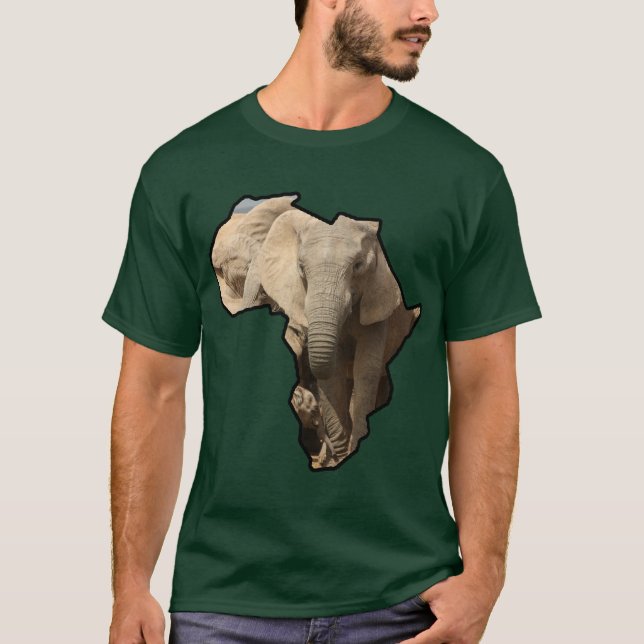 Camiseta Mãe e Vitelo Continentes Africanos de Vida Selvage (Frente)