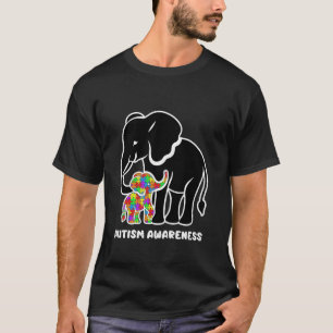 Camiseta Mãe Elefante Conscientização do Autismo Mamãe Peça