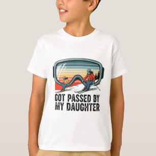 Camiseta Mãe engraçada de esqui foi atropelada pela minha f