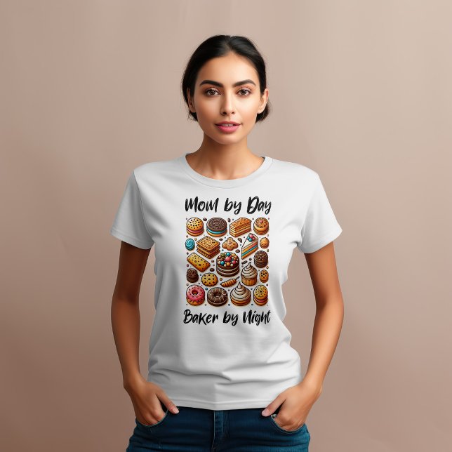 Camiseta Mãe engraçada de padeiro de dia à noite para padei (Criador carregado)